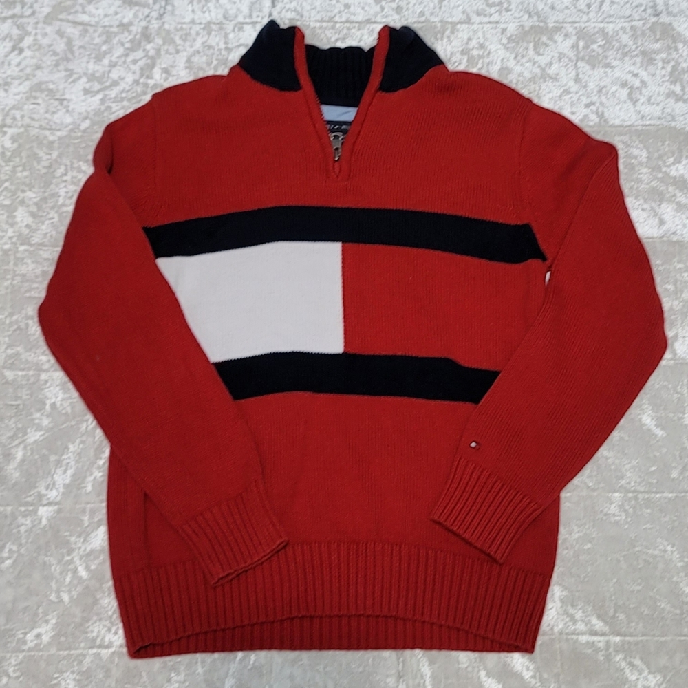 Tommy Hilfiger Red Boys Sweater 100% Cotton